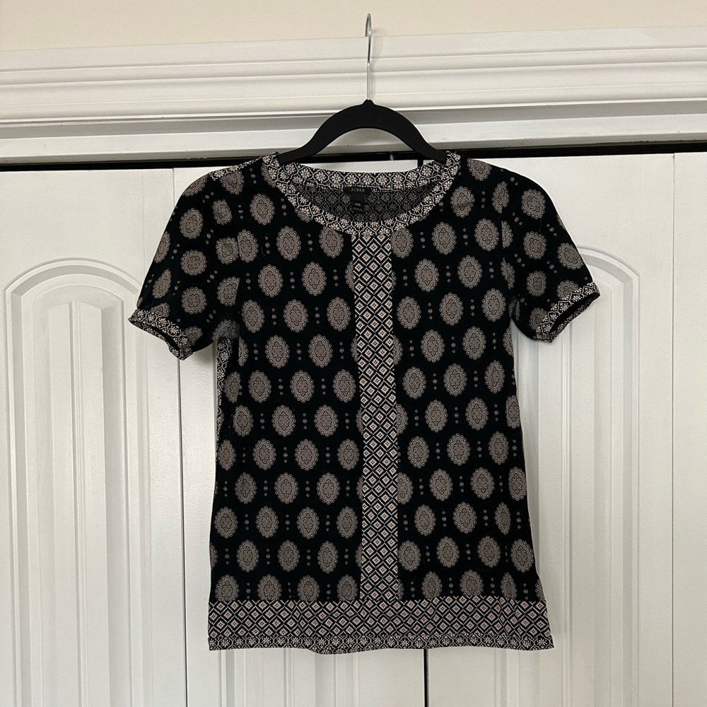 J Crew mixed pattern top bohemian